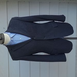 J CREW Legacy Dark Grey Weave Tweed Wool Blend Moon Cloth 38 S Mens Sport Coat